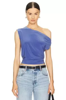 Топ с заниженными плечами Norma Kamali, синий