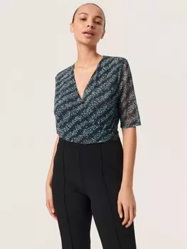 Топ с запахом и полосками Soaked In Luxury Demara, черный