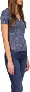 Топ с запахом из искусственной фурнитуры MICHAEL Michael Kors, цвет Midnight Blue