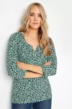 Топ с защипами и рукавами 3/4 Animal Long Tall Sally, зеленый