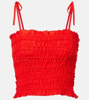 Топ с защипами Tory Burch, Deep Poppy