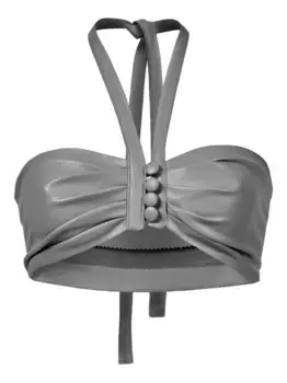 Топ с застежкой-халтером на пуговицах Lika, серый