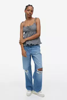 Топ с завязками H&M, черный