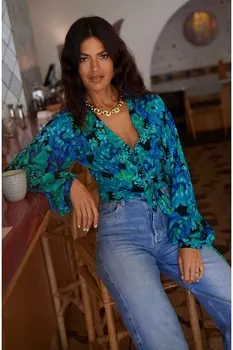 Топ с завязками от Джоани Dancing Leopard, синий