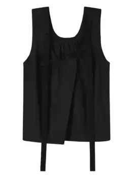 Топ с завязками спереди и оборками Lee Mathews, черный