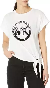 Топ с завязкой Half N Half Charm MICHAEL Michael Kors, белый
