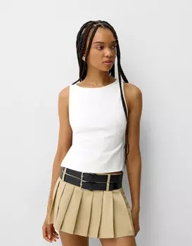 Топ с завязкой сзади Bershka, белый