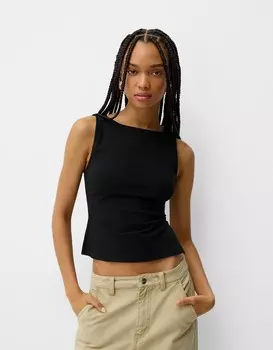 Топ с завязкой сзади Bershka, черный