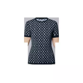 Топ с жаккардовым узором и монограммой Louis Vuitton, синий