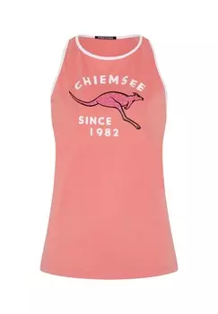 Топ с животным мотивом и надписью на этикетке CHIEMSEE, цвет 16-1632 Shell Pink