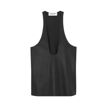 Топ Saint Laurent Deep U Neck Sleeveless Tank 'Black', черный