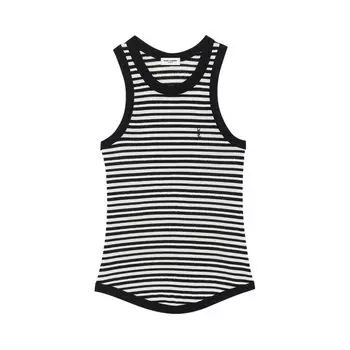 Топ Saint Laurent Jersey Tank Top, черный