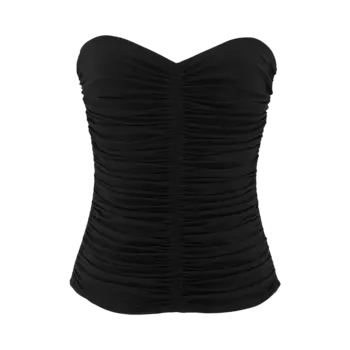 Топ Saint Laurent Ruched Strapless 'Black', черный