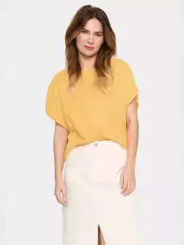 Топ Saint Tropez Mila Short Sleeve Round Neck, желтый
