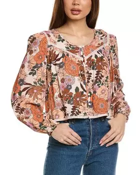 Топ Saltwater Luxe с кружевной отделкой, бежевый