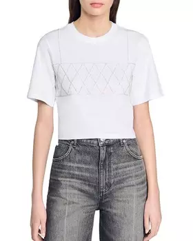Топ Sandro Diamond, белый