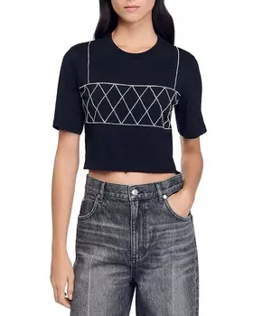 Топ Sandro Diamond, черный