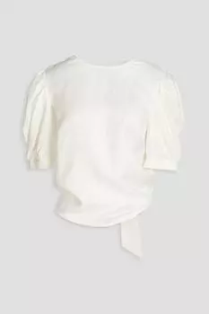 Топ Saphia со складками из атласного твила BA&SH, слоновая кость