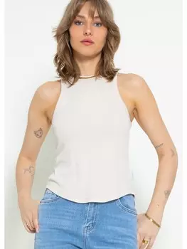 Топ SASSYCLASSY Geripptes Tank, бежевый
