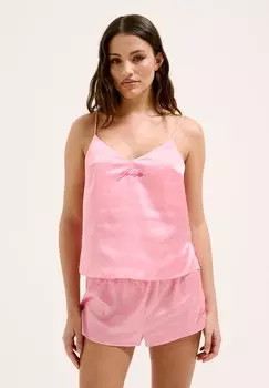 Топ SATIN V-NECK CROP CAMI Juicy Couture, цвет Juicy Pink