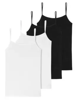 Топ Schiesser Spaghetti 95/5 Organic Cotton, цвет schwarz-weiss