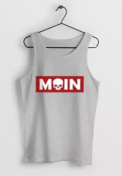 Топ SCHRIFTZUG MOIN SKULL KOPF PARODIE MUSKEL Neverless, серый