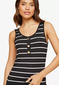 Топ SCOOP NECK BUTTON DETAIL Lipsy, черный
