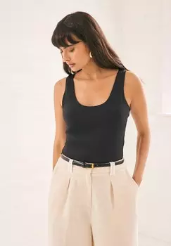 Топ SCOOP NECK SLEEVELESS SCULPTING Next, черный