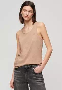 Топ SCOOP NECK TANK Superdry, бежевый