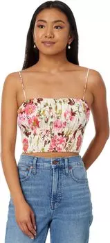 Топ Scrunchie Cami Set Top Abercrombie & Fitch, цвет White Floral Print