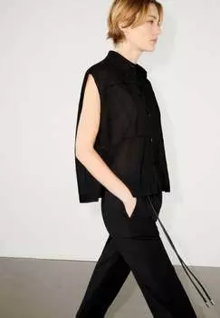 Топ Semitransparent Massimo Dutti, черный