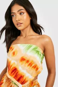 Топ-шарф petite tie dye Boohoo, разноцветный