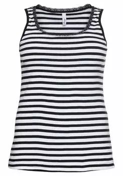 Топ Sheego, черный/белый