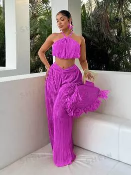 Топ Shein SXY на бретельках, розовый