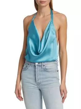 Топ Шелковый Cami NYC Jackie на бретельках, sea