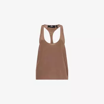 Топ шелковый Represent Mirage с круглым вырезом, кофейный