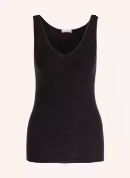 Топ шерсть шелк из шерсти мериноса с шелком Hanro, черный