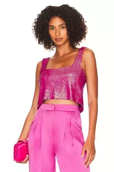 Топ Show Me Your Mumu Tara Crop, цвет Pink Disco Sequin