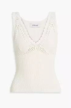 Топ Sia в рубчик с отделкой крючком из смесового хлопка DEREK LAM 10 CROSBY, белый