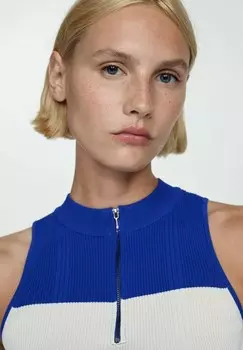 Топ SILVIA Mango, неоновый синий