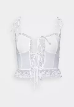 Топ SINGLET Gina Tricot, кремовый