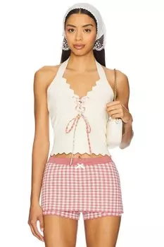 Топ Sisi с волнистым краем For Love & Lemons, cream