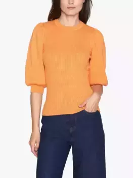 Топ Sisters Point Halia Ribbed Puff Sleeve, цвет coral