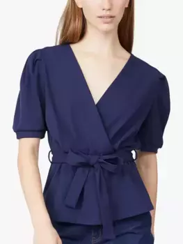 Топ Sisters Point Nasa Short Sleeve Wrap, темно-синий
