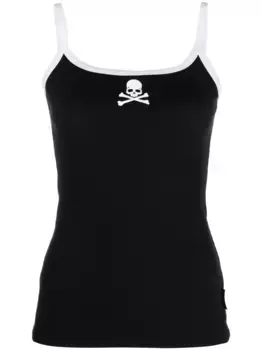 Топ Skull & Bones в рубчик Philipp Plein, черный