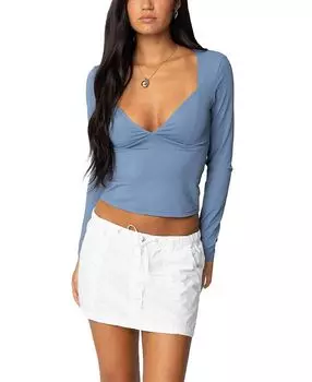 Топ Skylar с V-образным вырезом Edikted, синий