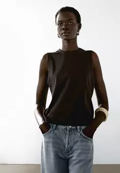 Топ SLEEVELESS Massimo Dutti, охра