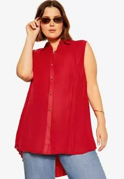 Топ SLEEVELESS PLEATED Curves Like These, красный