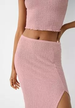 Топ Sleeveless Waffle Bershka, светло-розовый