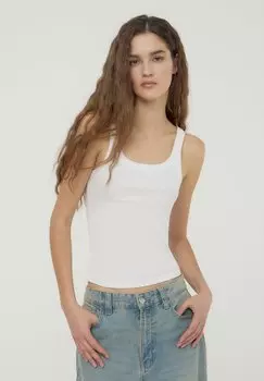 Топ SLEEVELESS WITH A WIDE NECKLINE IN SOLID Terranova, слоновая кость